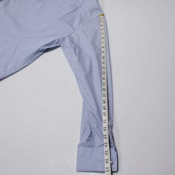 Eton NWT Casual Button Down Shirt Size 42 16.5 L Contemporary Fit Blue Stripes